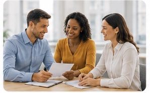 Professionista HR che valuta un assessment candidato in un contesto one-to-one